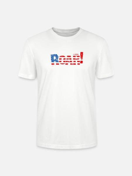 Patriotic USA Flag Illustration - Stanley/Stella Crafter Unisex Organic T-Shirt - white