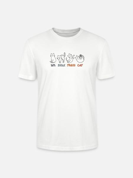 Un Deux Trois Cat - Stanley/Stella Crafter Unisex Organic T-Shirt - white