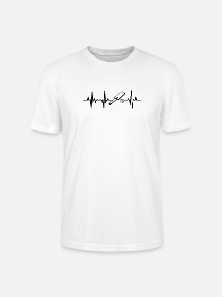 Cricket ECG Heartline - Stanley/Stella Crafter Unisex Organic T-Shirt - white