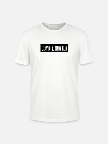 Coyote Hunter; Black with White - Stanley/Stella Crafter Unisex Organic T-Shirt - white