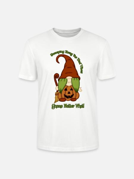 Gnome-O-Ween Pumpkin Witch Pun - Stanley/Stella Crafter Unisex Organic T-Shirt - white