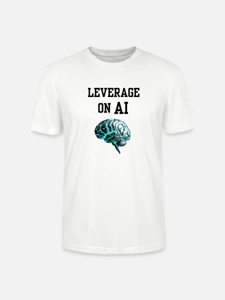 Leverage on AI Brain Neon - Stanley/Stella Crafter Unisex Organic T-Shirt - white