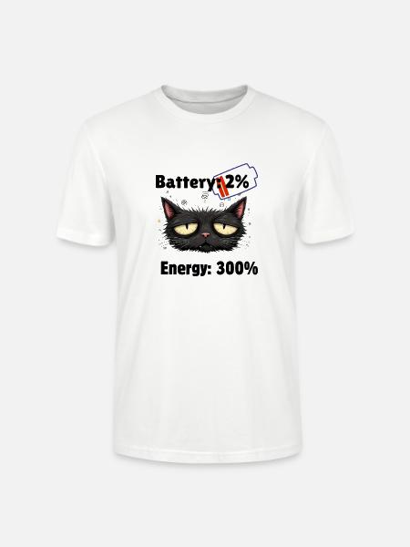 Battery 2% energyn300% - Stanley/Stella Crafter Unisex Organic T-Shirt - white