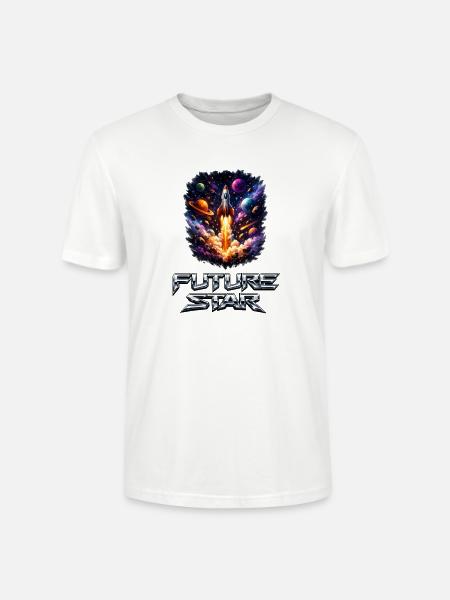 Future Star Rocket Burst - Stanley/Stella Crafter Unisex Organic T-Shirt - white