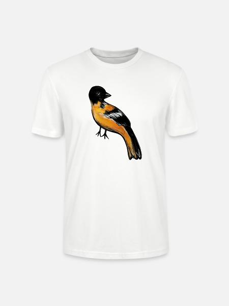 Ember Robin on Midnight - Stanley/Stella Crafter Unisex Organic T-Shirt - white