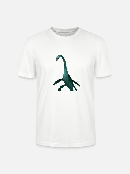 Emerald Long Neck Dino Tee - Stanley/Stella Crafter Unisex Organic T-Shirt - white