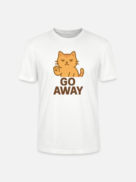 Grumpy Cat Go Away Cartoon - Stanley/Stella Crafter Unisex Organic T-Shirt - white