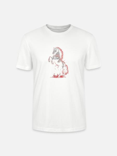 Crimson Blaze Stallion - Stanley/Stella Crafter Unisex Organic T-Shirt - white
