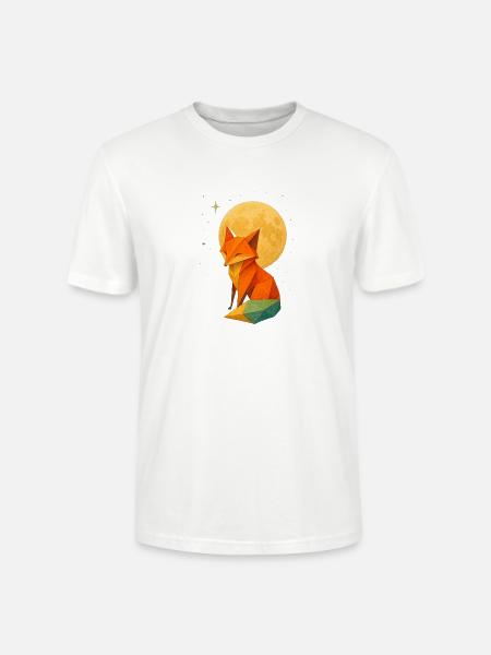 Low-Poly Fox Moonlit Night - Stanley/Stella Crafter Unisex Organic T-Shirt - white