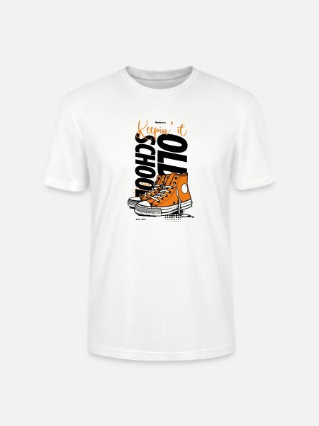 Vibrant Orange Sneakers Illustration - Stanley/Stella Crafter Unisex Organic T-Shirt - white