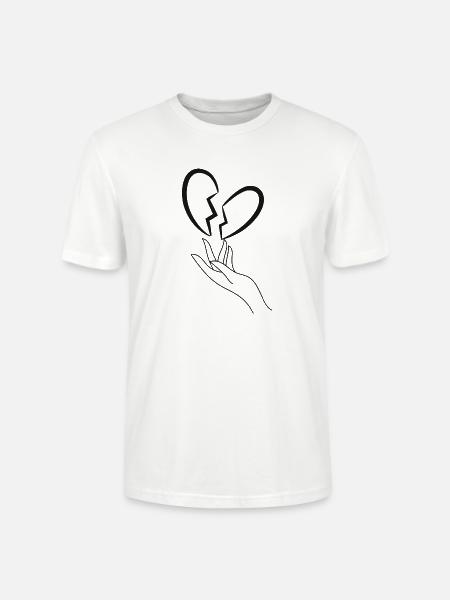 Broken Heart - Stanley/Stella Crafter Unisex Organic T-Shirt - white