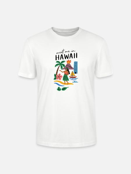 Hawaii Adventure Summer Tee - Stanley/Stella Crafter Unisex Organic T-Shirt - white