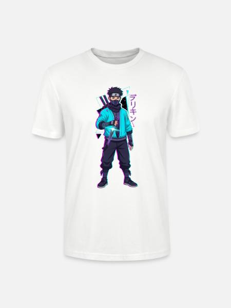 Neon Shinobi Cyan - Stanley/Stella Crafter Unisex Organic T-Shirt - white