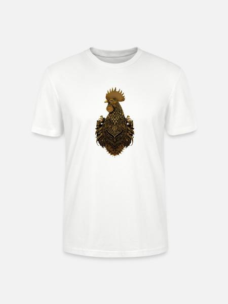 Golden ornate rooster art - Stanley/Stella Crafter Unisex Organic T-Shirt - white