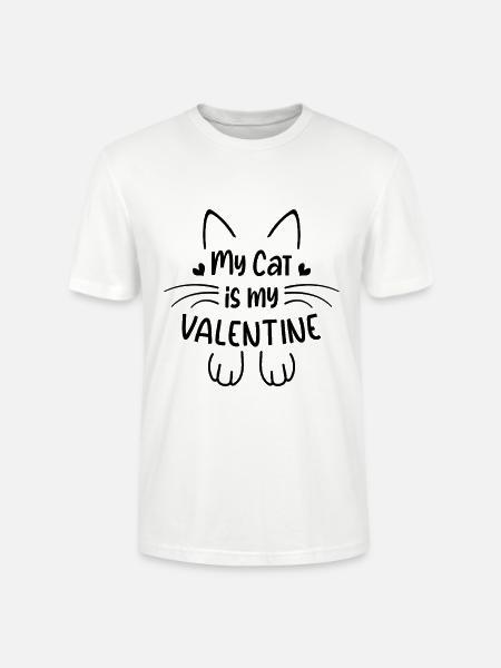 My Cat is My Valentines - Stanley/Stella Crafter Unisex Organic T-Shirt - white