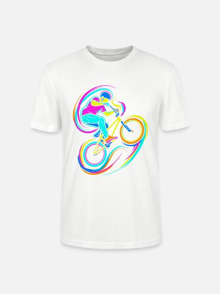 BMX Rider - Stanley/Stella Crafter Unisex Organic T-Shirt - white