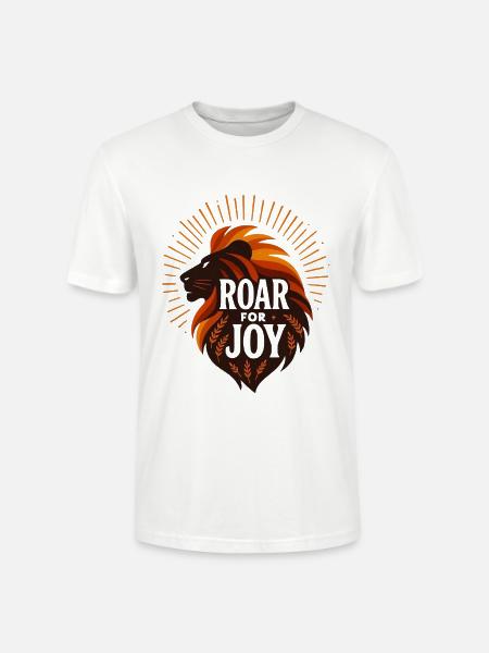 Roar for Joy Lion Emblem - Stanley/Stella Crafter Unisex Organic T-Shirt - white