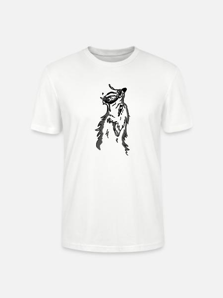 Lone Wolf Moonlit Silhouette - Stanley/Stella Crafter Unisex Organic T-Shirt - white