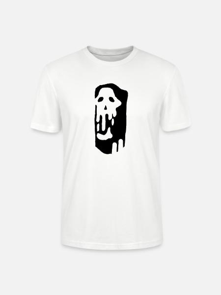 Melting Skull Glyph - Stanley/Stella Crafter Unisex Organic T-Shirt - white
