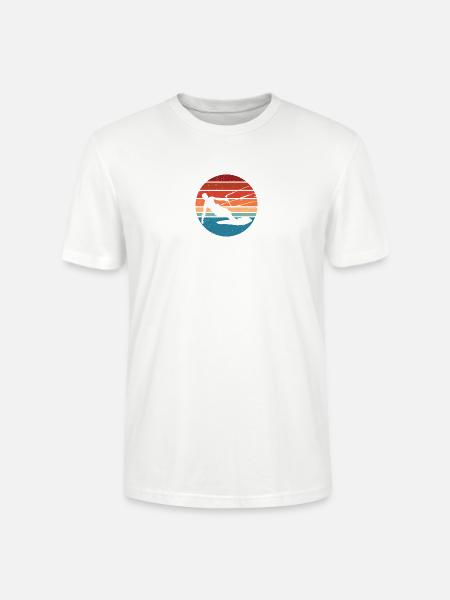 Sunset Kite Surf Silhouette - Stanley/Stella Crafter Unisex Organic T-Shirt - white