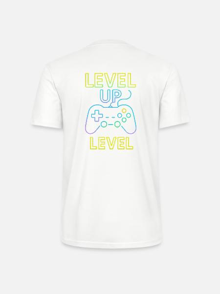 Neon Level Up Controller - Stanley/Stella Crafter Unisex Organic T-Shirt - white