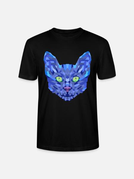 Blue cat face - Stanley/Stella Crafter Unisex Organic T-Shirt - black
