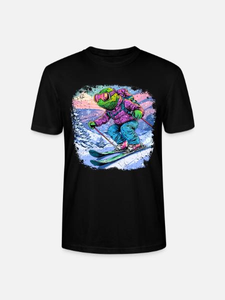 Chameleons Ski / Skiers Chameleon - Stanley/Stella Crafter Unisex Organic T-Shirt - black
