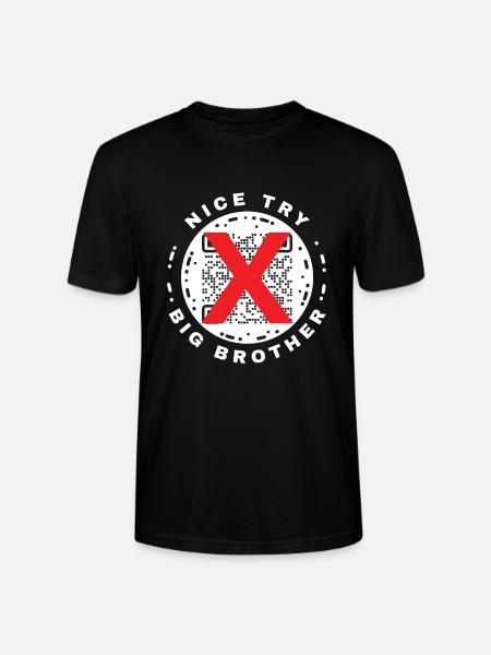Nice Try Big Brother Privacy QR Code Design - Stanley/Stella Crafter Unisex Organic T-Shirt - black