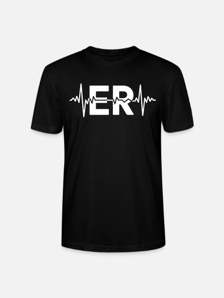 ER Pulse ECG Logo Tee - Stanley/Stella Crafter Unisex Organic T-Shirt - black