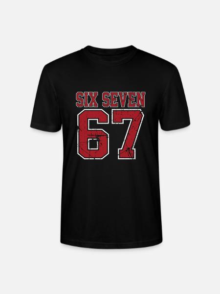 67 - Six Seven SixSeven 6-7 - Stanley/Stella Crafter Unisex Organic T-Shirt - black