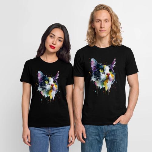 Cat: Painted Purr Expression - Stanley/Stella Crafter Unisex Organic T-Shirt