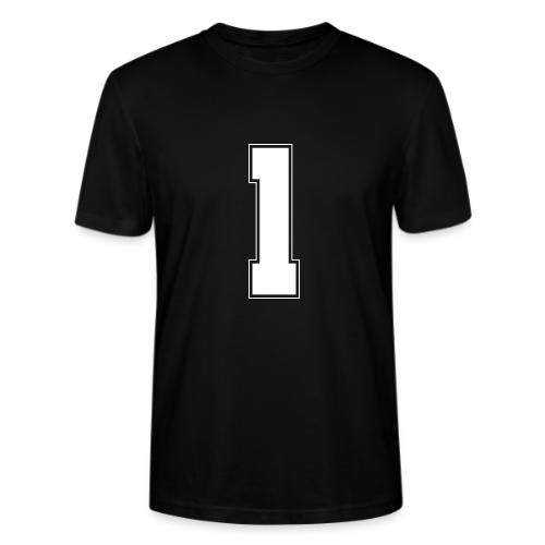 White Number 1 – Varsity Font - Stanley/Stella Crafter Unisex Organic T-Shirt