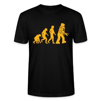 Sheldon Cooper Big Bang Theory Inspired Evolution - Stanley/Stella Crafter Unisex Organic T-Shirt - black - Front - AI Model Male 185 light (185cm) & AI Model Female 180 light (180cm)
