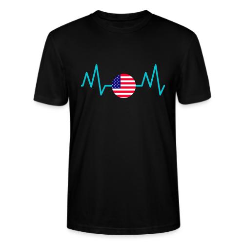 Heartbeat USA Flag – Patriotic American Pride Tee - Stanley/Stella Crafter Unisex Organic T-Shirt