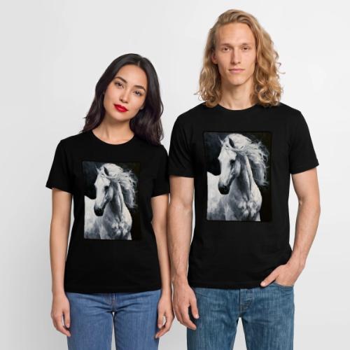 White Horse Oil Painting Design - Stanley/Stella Crafter Unisex Organic T-Shirt