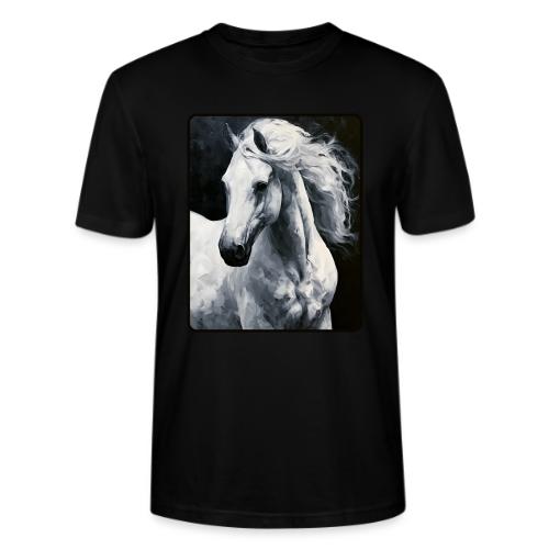 White Horse Oil Painting Design - Stanley/Stella Crafter Unisex Organic T-Shirt