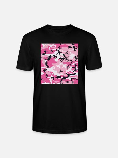 Pink Camo Camouflage - Stanley/Stella Crafter Unisex Organic T-Shirt - black