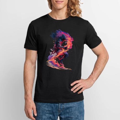 Flaming Ninja Warrior Fantasy Design - Stanley/Stella Crafter Unisex Organic T-Shirt