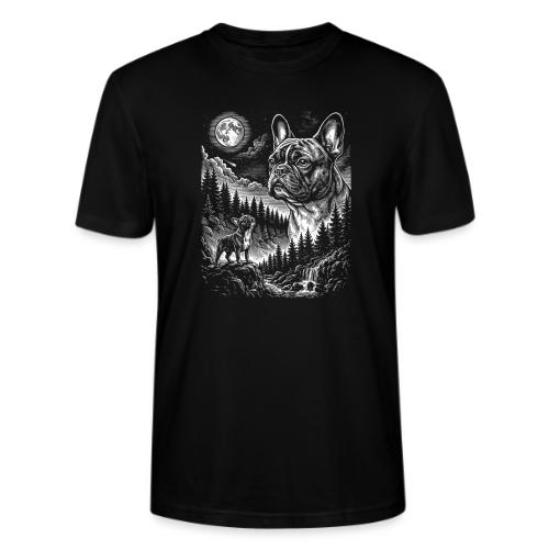 Vintage French Bulldog Moon Howling Tee - Stanley/Stella Crafter Unisex Organic T-Shirt