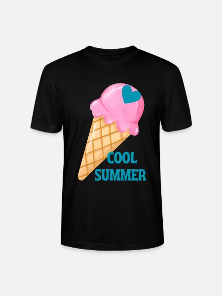 Ice Cream Heart Summer Vibe - Stanley/Stella Crafter Unisex Organic T-Shirt - black