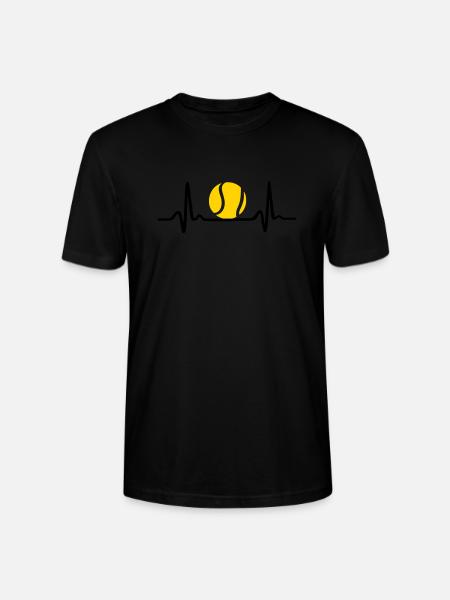 Tennis ECG, Heartbeat & Tennis Ball - Stanley/Stella Crafter Unisex Organic T-Shirt - black