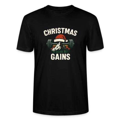 Christmas Gains – Santa Barbell Power - Stanley/Stella Crafter Unisex Organic T-Shirt