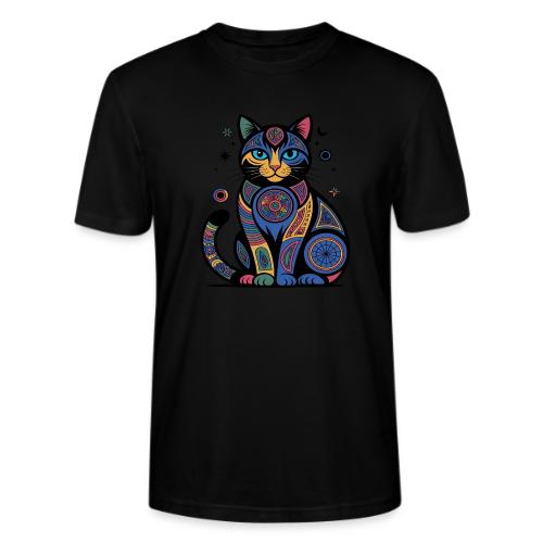 Vibrant Geometric Cat Mandala - Stanley/Stella Crafter Unisex Organic T-Shirt