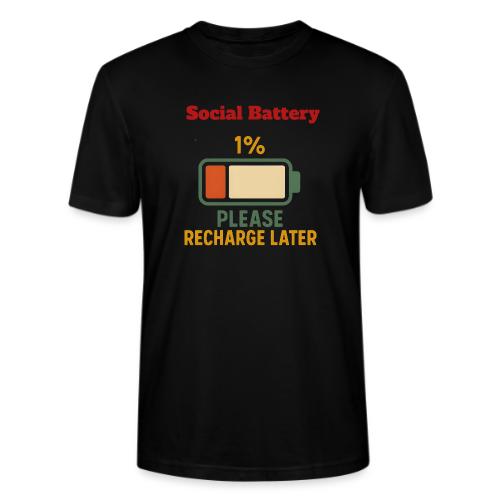 Social Battery 1 Percent Funny Saying tshirt - Stanley/Stella Crafter Unisex Organic T-Shirt