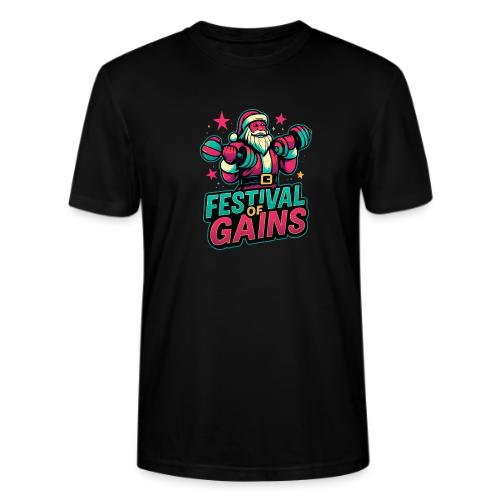 Festival of Gains Funny Gym Santa Christmas - Stanley/Stella Crafter Unisex Organic T-Shirt