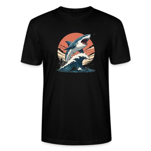 Fierce Shark Breaking Through Waves - Stanley/Stella Crafter Unisex Organic T-Shirt
