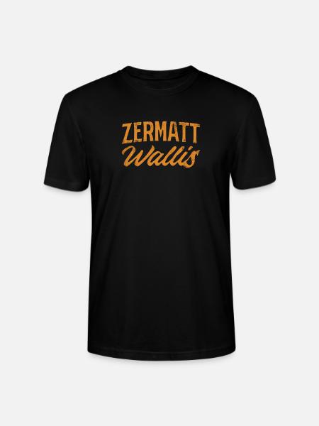 Zermatt Wallis Alpine Script - Stanley/Stella Crafter Unisex Organic T-Shirt - black