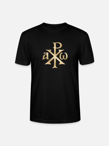 Chi Rho Christogram Gold - Stanley/Stella Crafter Unisex Organic T-Shirt - black