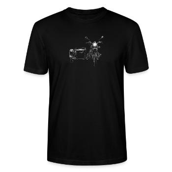 Motorcycle and Sidecar Sketch - Stanley/Stella Crafter Unisex Organic T-Shirt - black - Front
