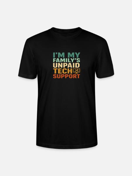 Unpaid Tech Support Family - Stanley/Stella Crafter Unisex Organic T-Shirt - black